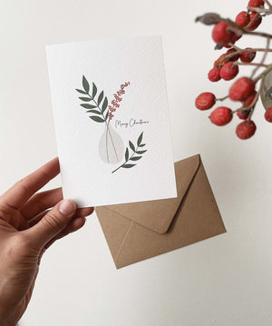 Christmas card berries greeting card Elemente Design