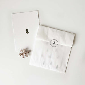 christmas tree greeting card and gift sticker