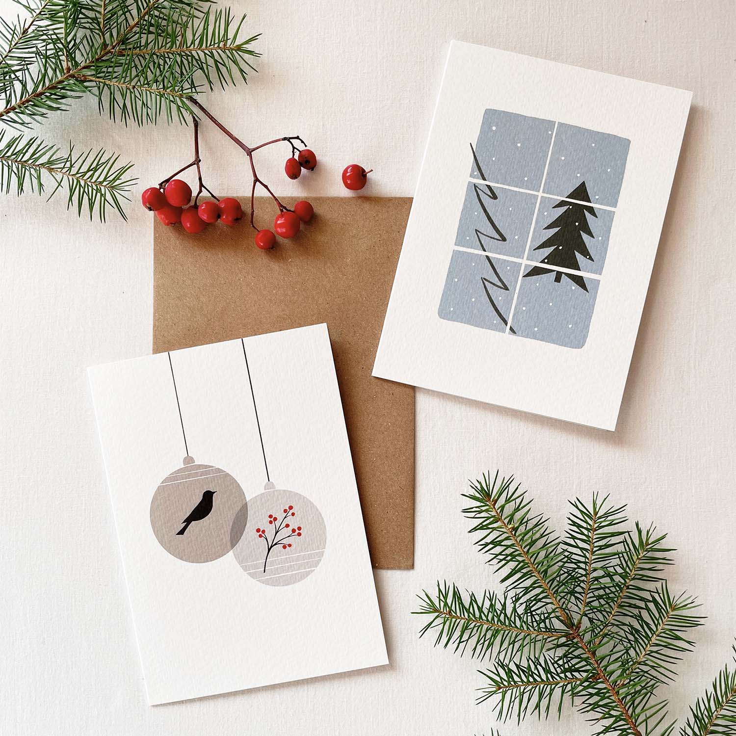Christmas greeting cards elemente design