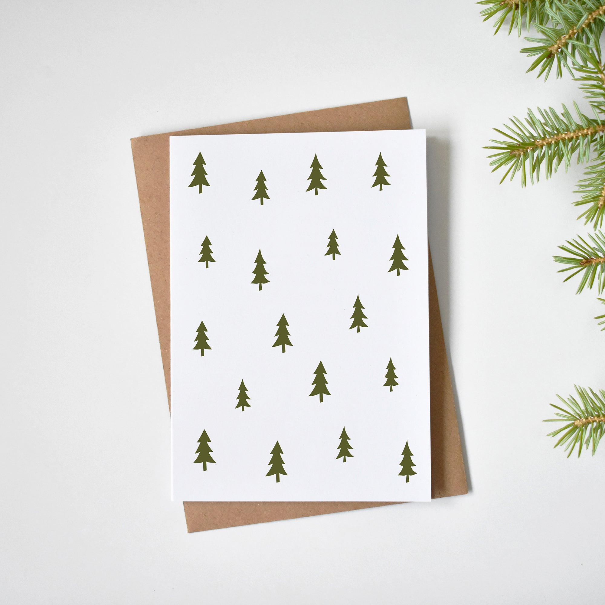 Minimalist Christmas trees pattern Christmas cards elemente design