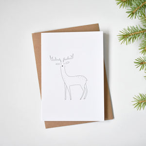 Christmas deer greeting card elemente design
