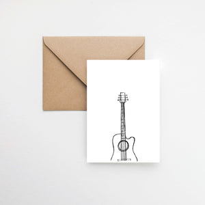 Electric guitar minimalist postcard elemente design