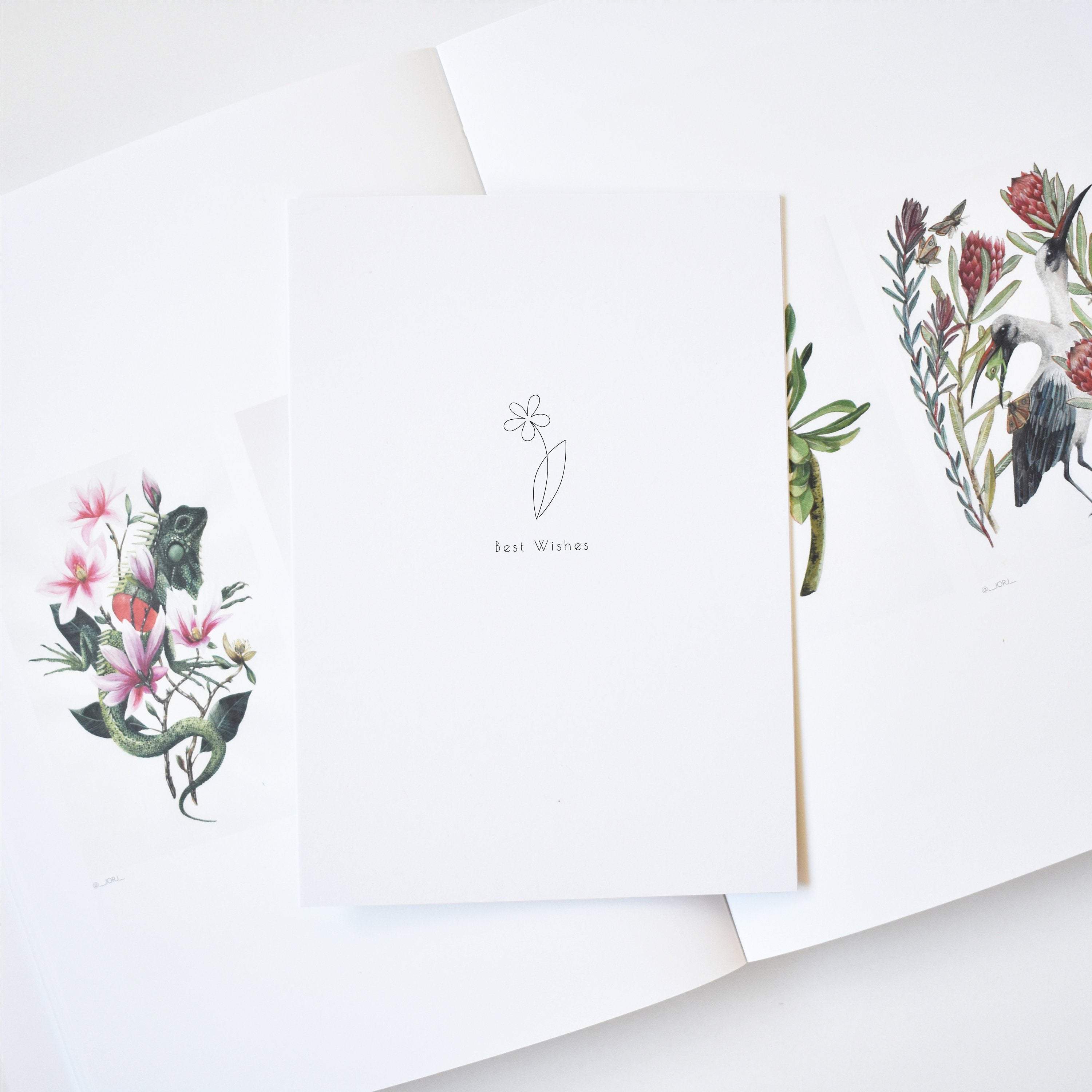 minimalist flower greeting card