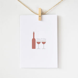 red wine minimalist birthday card elemente design