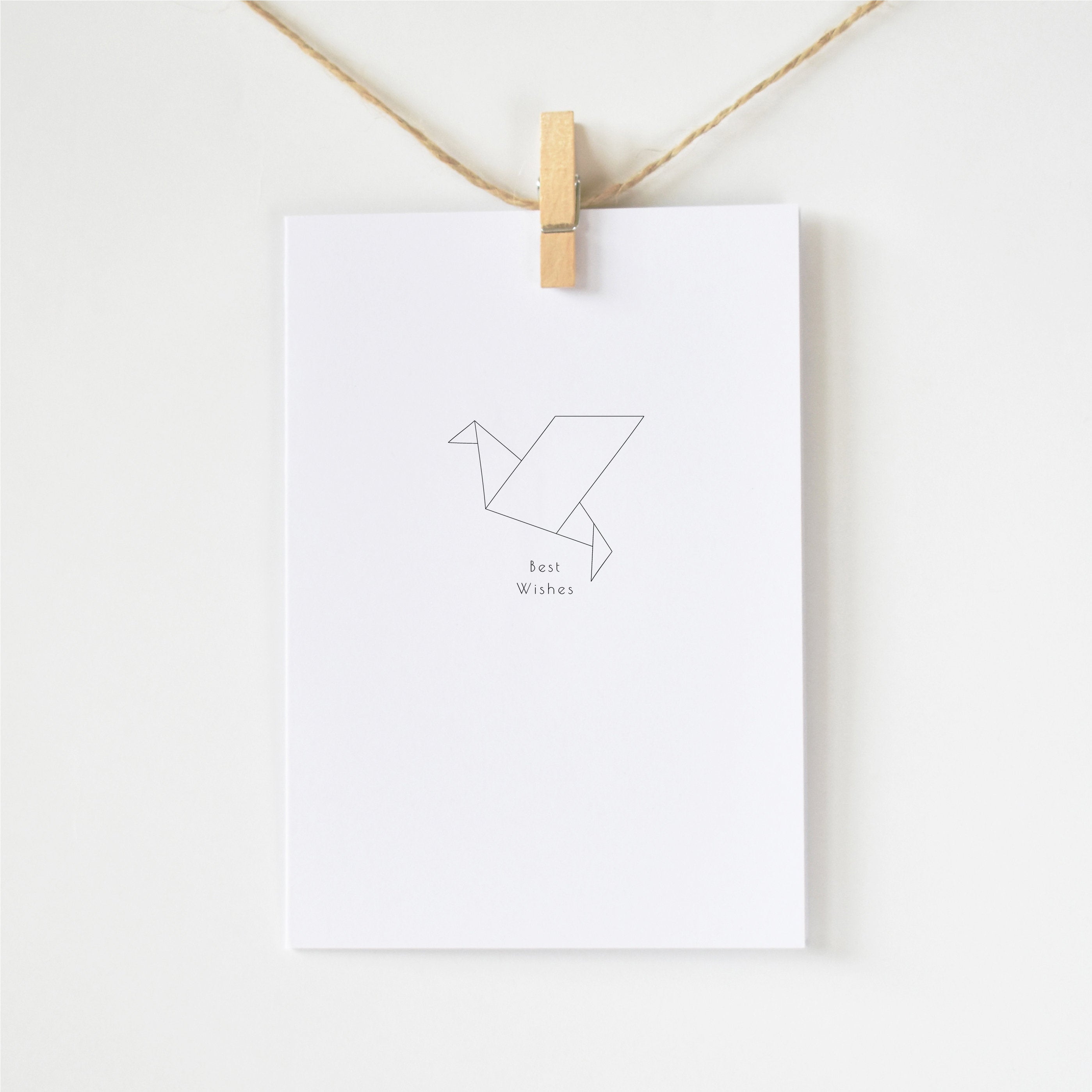 Origami bird minimalist greeting card