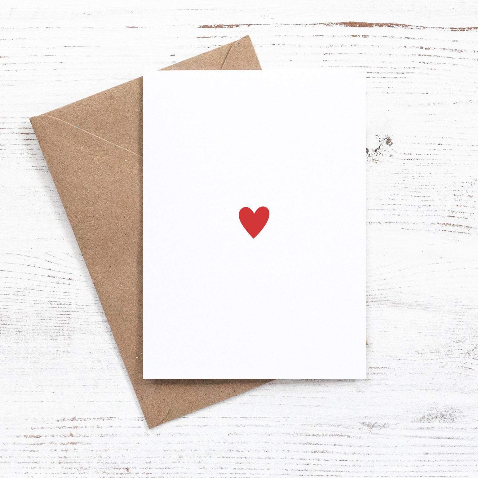 Valentines day minimalist heart greeting card
