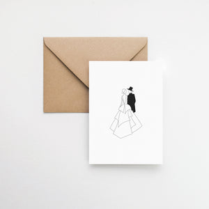 Just married wedding greeting card