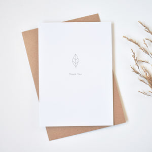 Leaf minimalist thank you card elemente design