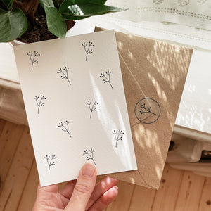 botanical greeting card and decorative envelope sticker Elemente Design