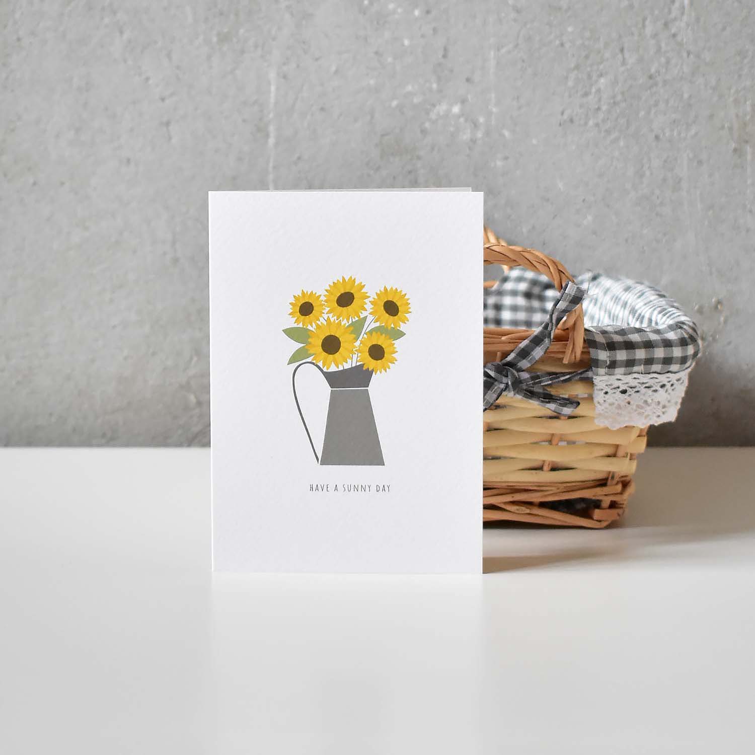 sunflower bouquet in jar greeting card elemente design