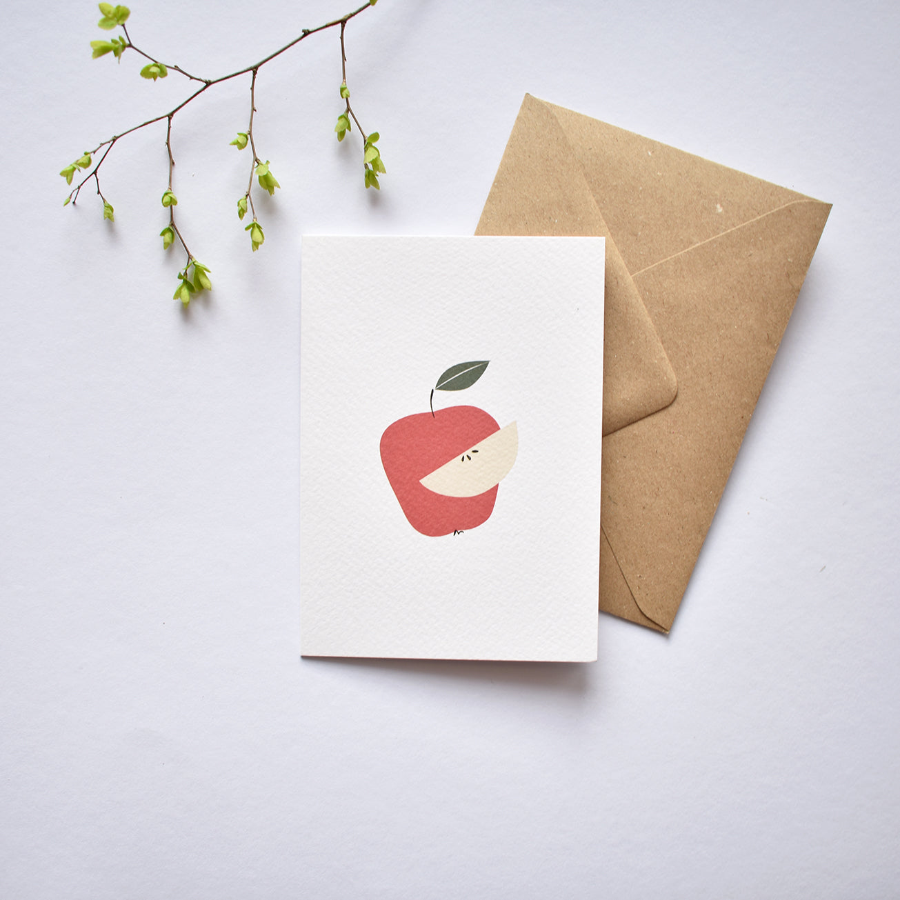 red wild apple greeting card elemente design