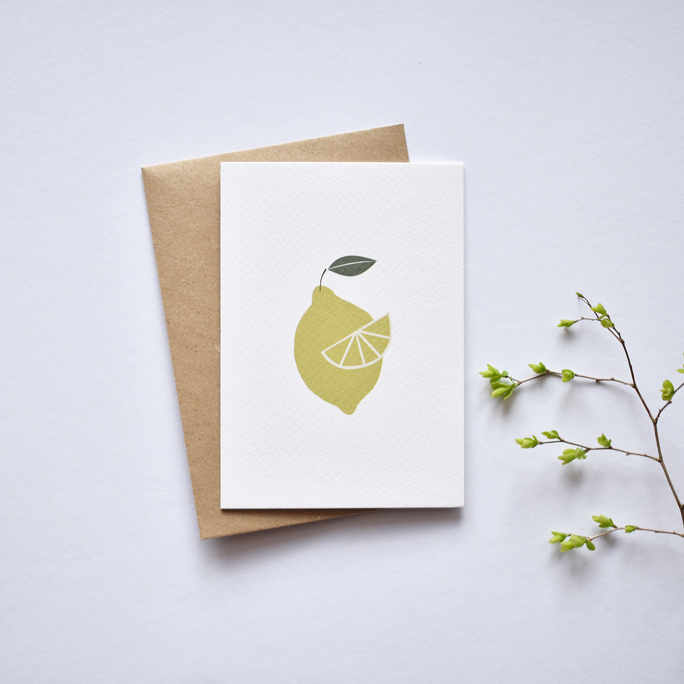 Wild lemon minimalist greeting card elemente design