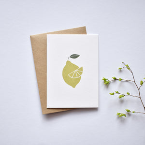 Wild lemon minimalist greeting card elemente design